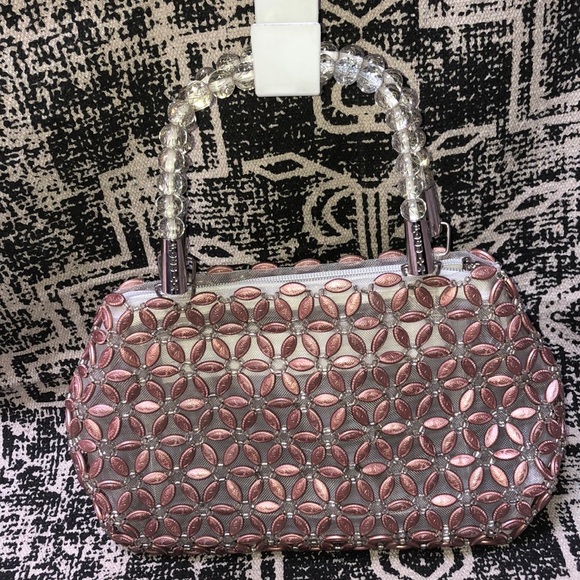 Focuiyn Vintage Beaded Handbag Purse Rosegold - Picture 2 of 8